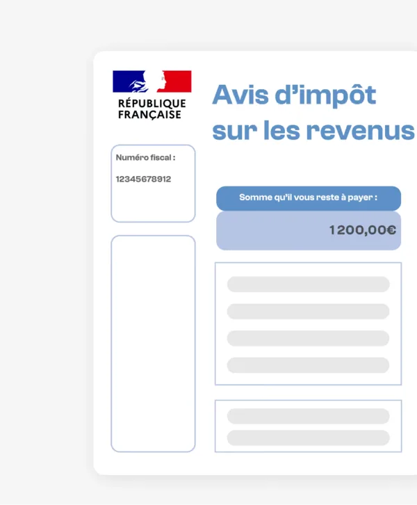 Références d'un avis d'impôt specimen